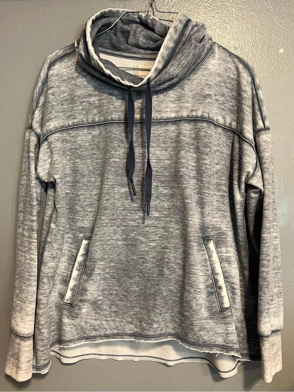 Women Gray Heather Pullover Sweater - Casual Turtleneck